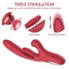 LustWave Red Triple Stimulation Rabbit Vibrator