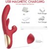 LustWave Red Triple Stimulation Rabbit Vibrator