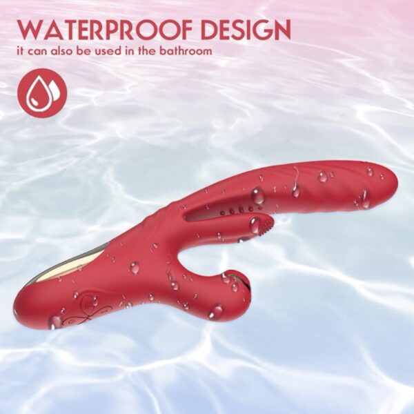 LustWave Red Triple Stimulation Rabbit Vibrator