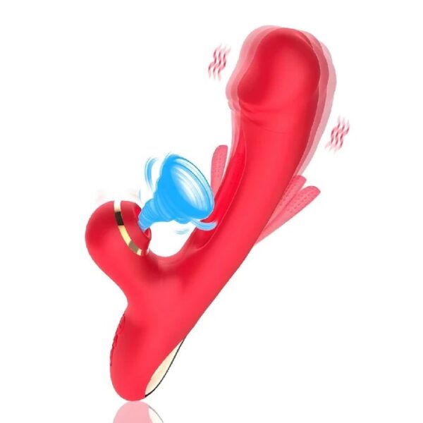 LustWave Red Triple Stimulation Rabbit Vibrator