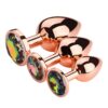 Rose Gold Crystal Metal Plug 3 Set