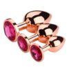 Rose Gold Crystal Metal Plug 3 Set