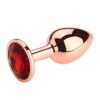 Rose Gold Crystal Metal Plug- Red Medium