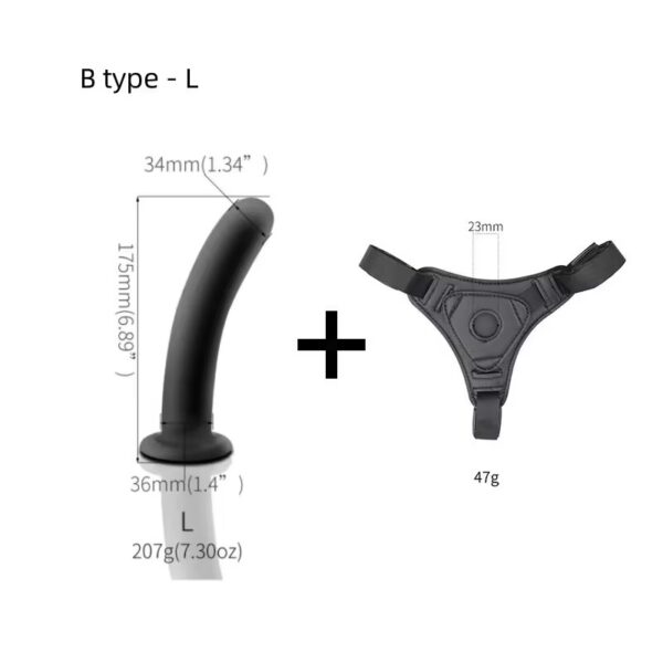 Strap-On Harness Set with Silicone Dildo (L Size)