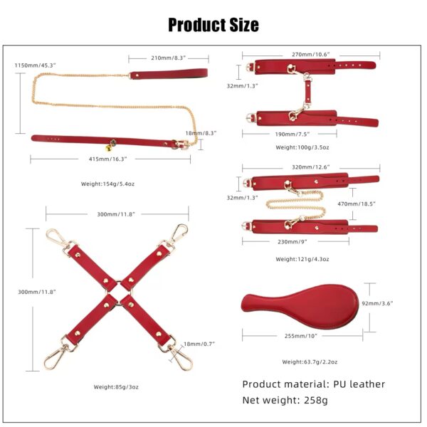 Red Temptation 6 piece Bondage Kit