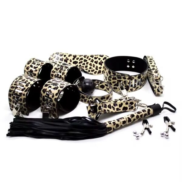 10-Piece Leopard Print Bondage Kit.