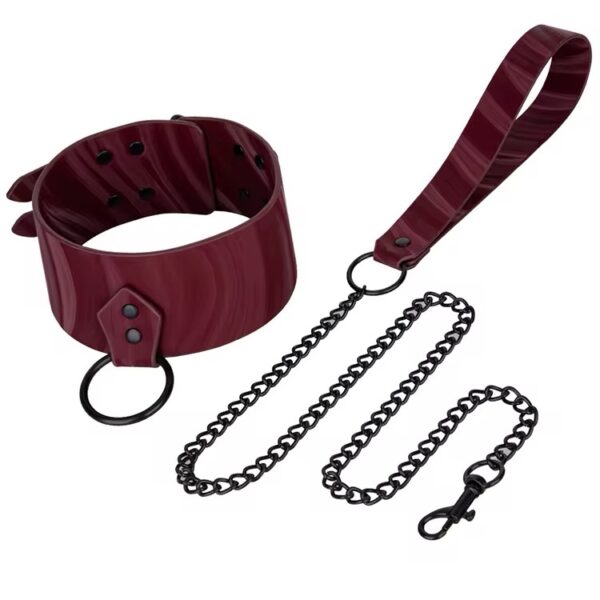 Desire Burgundy Collar & Leash Set