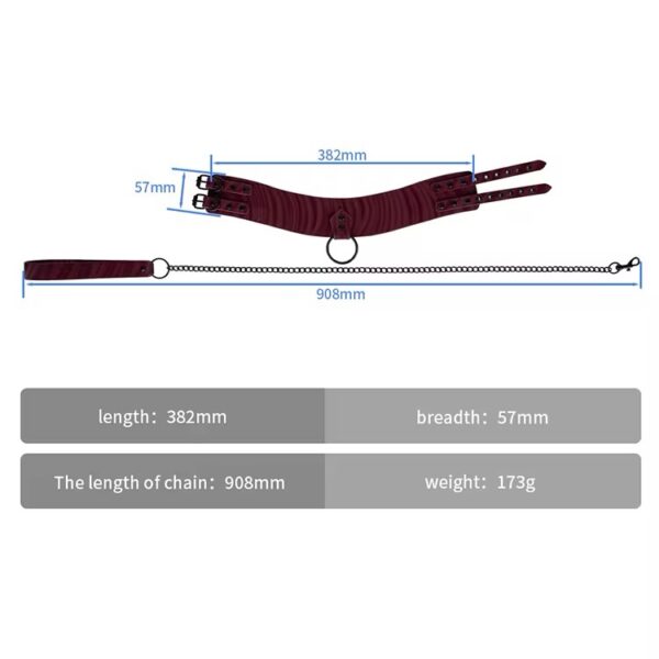 Desire Burgundy Collar & Leash Set