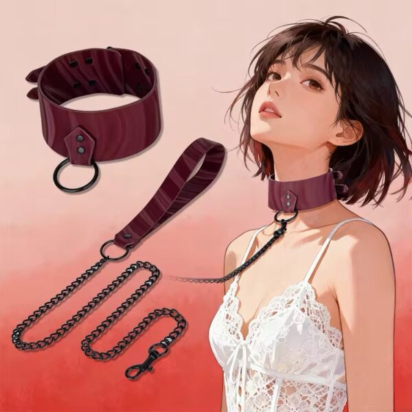 Desire Burgundy Collar & Leash Set