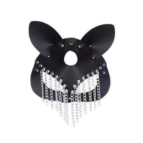 Desire Black Bunny Chain Mask