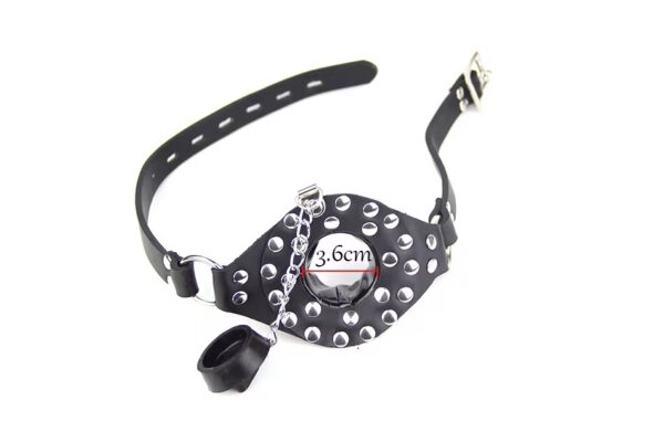 img_7474 Studded Faux Leather Open-Mouth Gag with Removable Plug