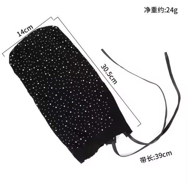 Rhinestone Fishnet Lace-Up Hood