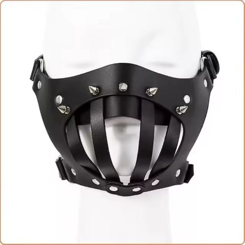 Gothic Spike Studded Leather Cage Mask