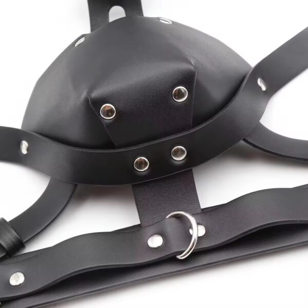 Adjustable Leather Puppy Muzzle with Silicone Ball Gag