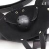 Adjustable Leather Puppy Muzzle with Silicone Ball Gag
