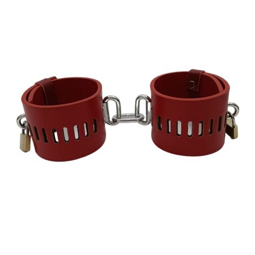 Locking Leather Wrist Cuffs