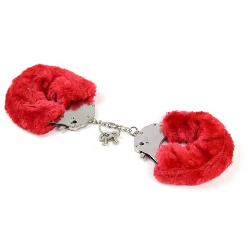 Red Faux-Fur Plush Handcuffs