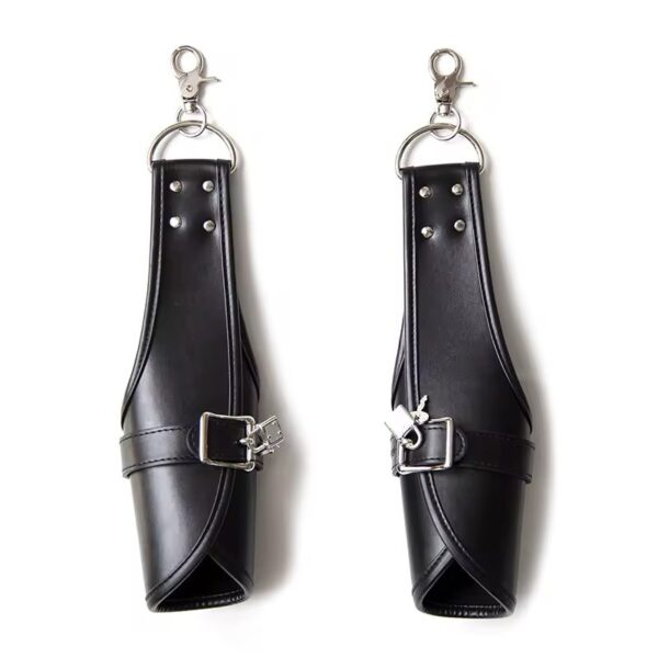 Faux Leather Locking Arm Muffs