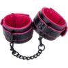 Pink & Black Faux Leather Restraint Cuffs
