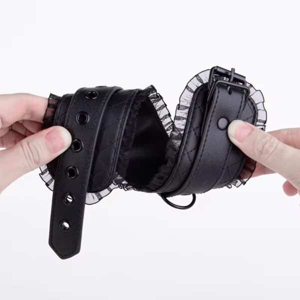img_7609 Ruffled Quilted Faux-Leather Ankle Cuffs