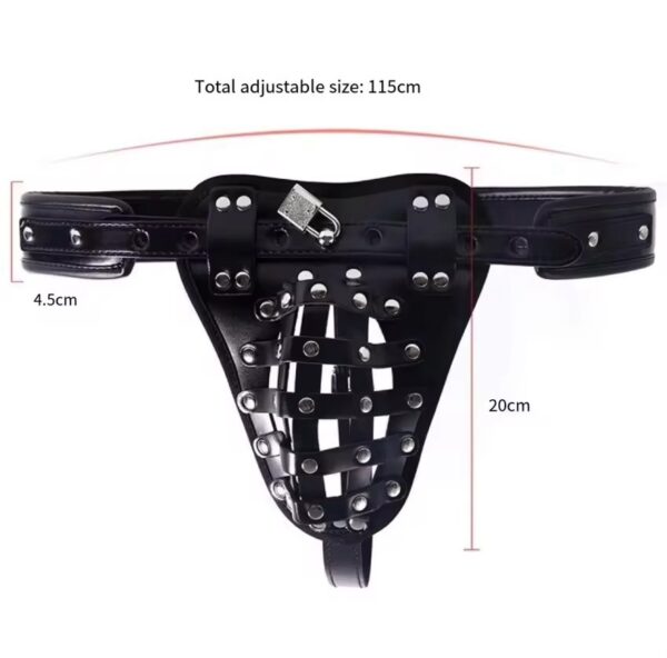 Faux Leather Lockable Chastity Belt