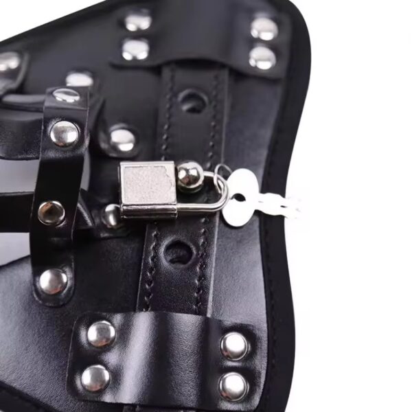 Faux Leather Lockable Chastity Belt