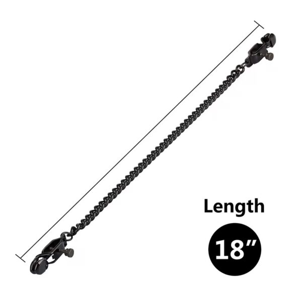 Black Steel Adjustable Nipple Clamps with Chain