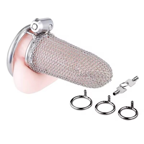 img_7744 Desire Chainmail Steel Chastity Cage