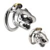 The Predator Stainless Steel Tiger-Head Chastity Cage