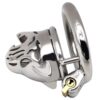 The Predator Stainless Steel Tiger-Head Chastity Cage