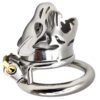 The Predator Stainless Steel Tiger-Head Chastity Cage