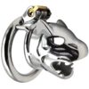The Predator Stainless Steel Tiger-Head Chastity Cage
