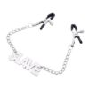 Word Charm Nipple Clamps with Adjustable Tension Chain -Customizable