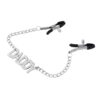 Word Charm Nipple Clamps with Adjustable Tension Chain -Customizable