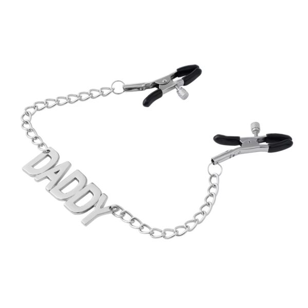 Word Charm Nipple Clamps with Adjustable Tension Chain -Customizable