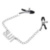Word Charm Nipple Clamps with Adjustable Tension Chain -Customizable