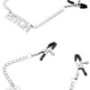 Word Charm Nipple Clamps with Adjustable Tension Chain -Customizable