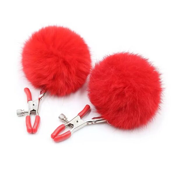 Velvet Vixen Marabou Nipple Clamps