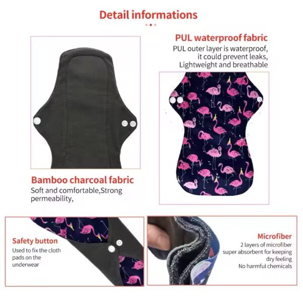 img_8121 Eco-Friendly Washable Bamboo Charcoal Menstrual Cloth Pads