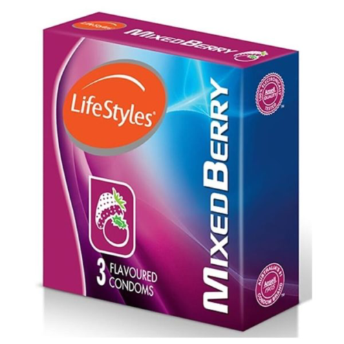 LifeStyles Mixed Berry Flavoured Condoms – Pack of 3