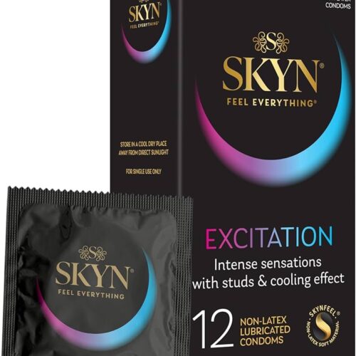 LifeStyles SKYN Excitation Non-Latex Condoms – Studded & Cooling (Pack of 12)